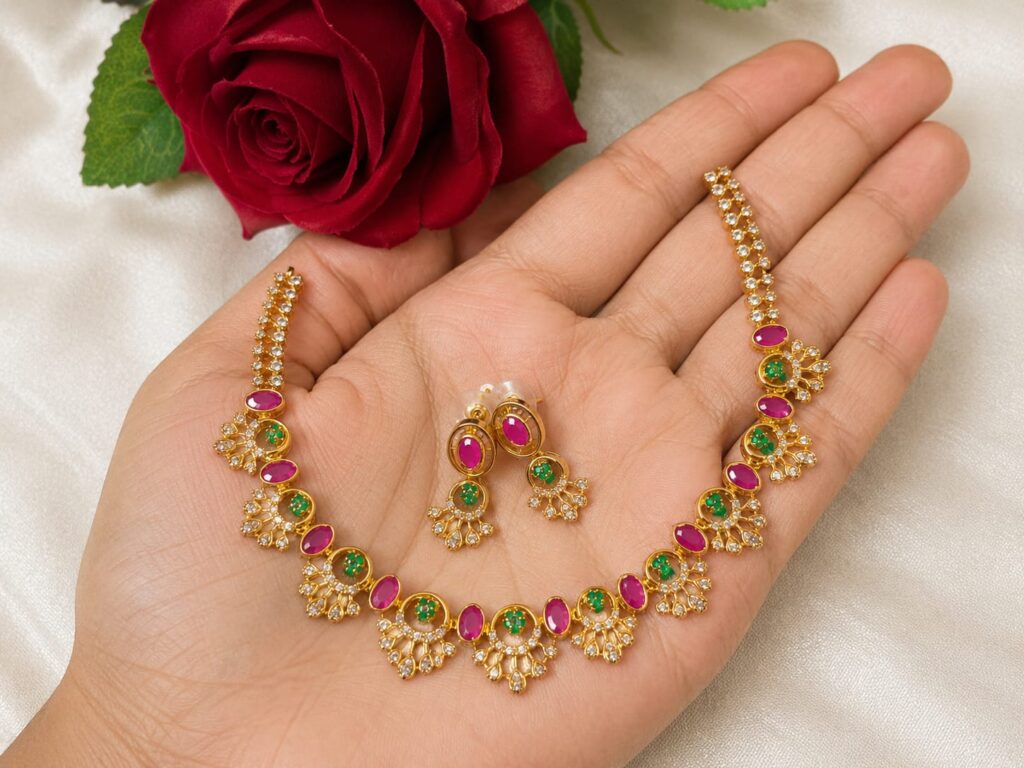pink necklece